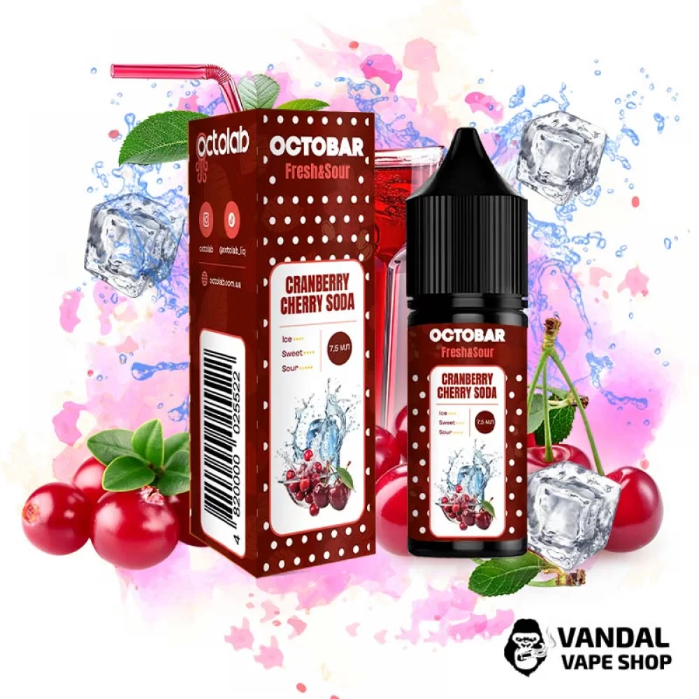 Набор для самозамеса Octobar Fresh & Sour со вкусом клюквы и вишни в сочетании с содовой свежестью