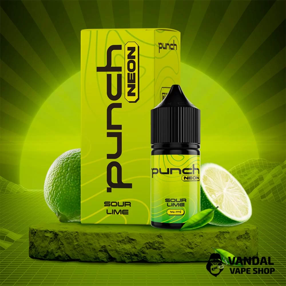Набор для самозамеса Punch Neon 30 мл 60 мг со вкусом кислого лайма Набор для самозамеса Punch Neon 30 мл 60 мг со вкусом кислого лайма