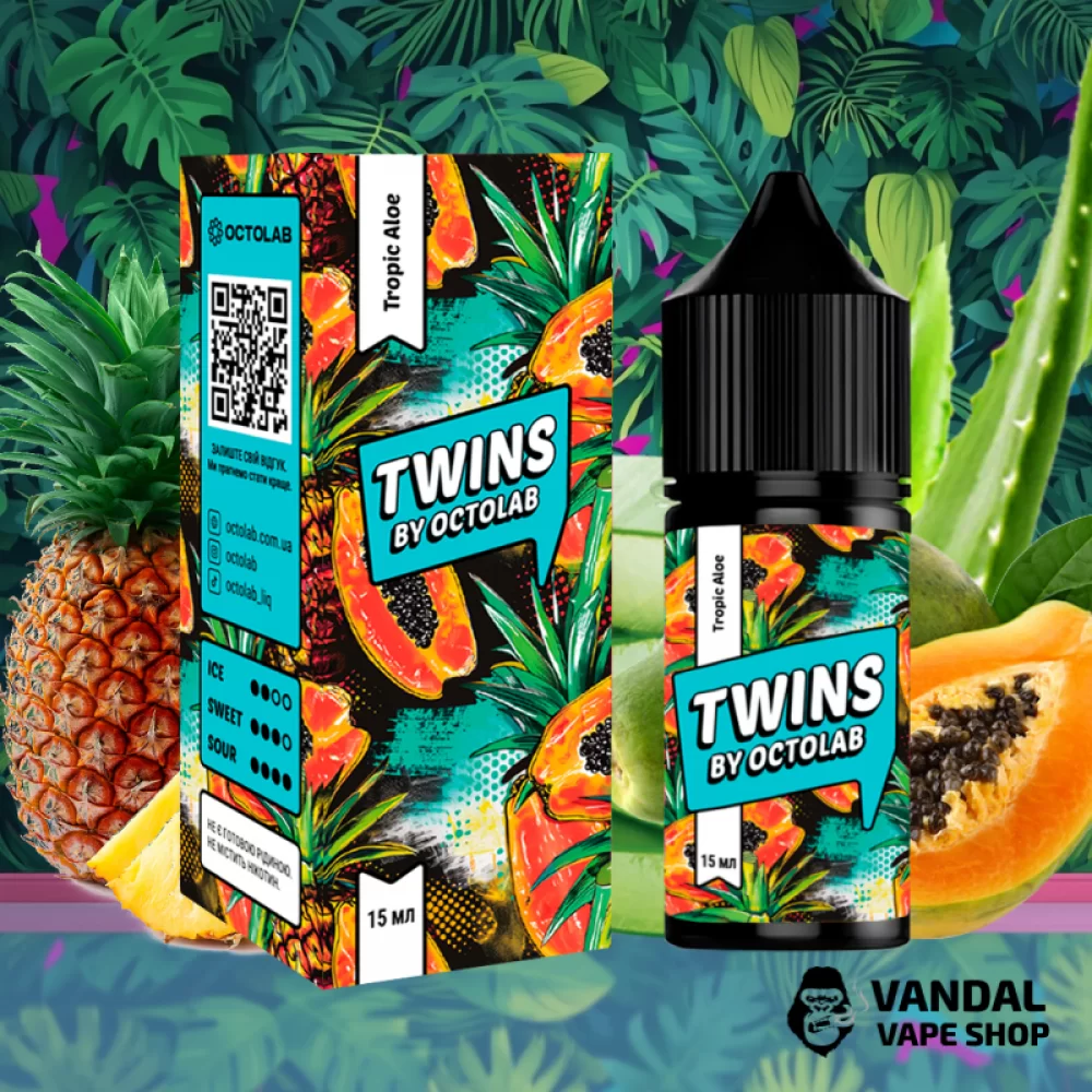 Набор для самозамеса Twins Salt 30 мл 50 мг Hard со вкусом ананаса, папаи и алоэ