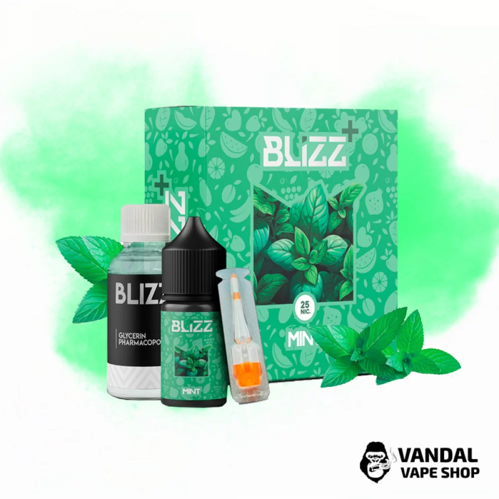 Набор для самозамеса Blizz Plus 30 мл 50 мг со вкусом мяты Набор для самозамеса Blizz Plus 30 мл 50 мг со вкусом мяты