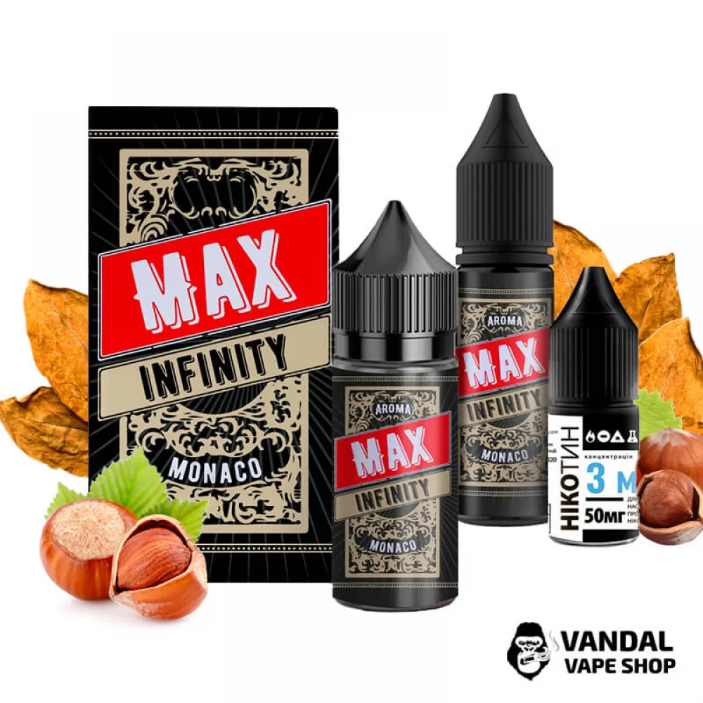 Набор Infinity MAX 30 мл 50 мг со вкусом табака с орехом Набор Infinity MAX 30 мл 50 мг со вкусом табака с орехом
