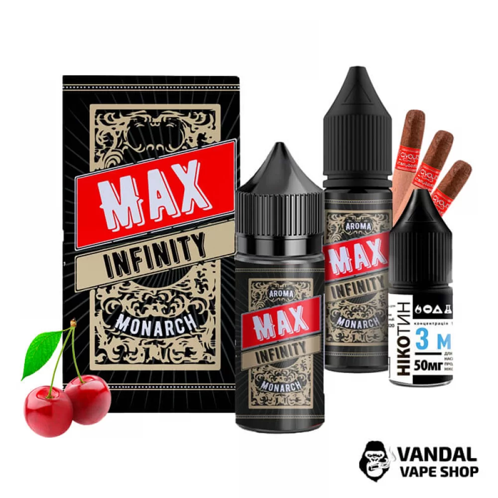 Набір Infinity MAX 30 мл 50 мг зі смаком вишневої сигари Набір Infinity MAX 30 мл 50 мг зі смаком вишневої сигари