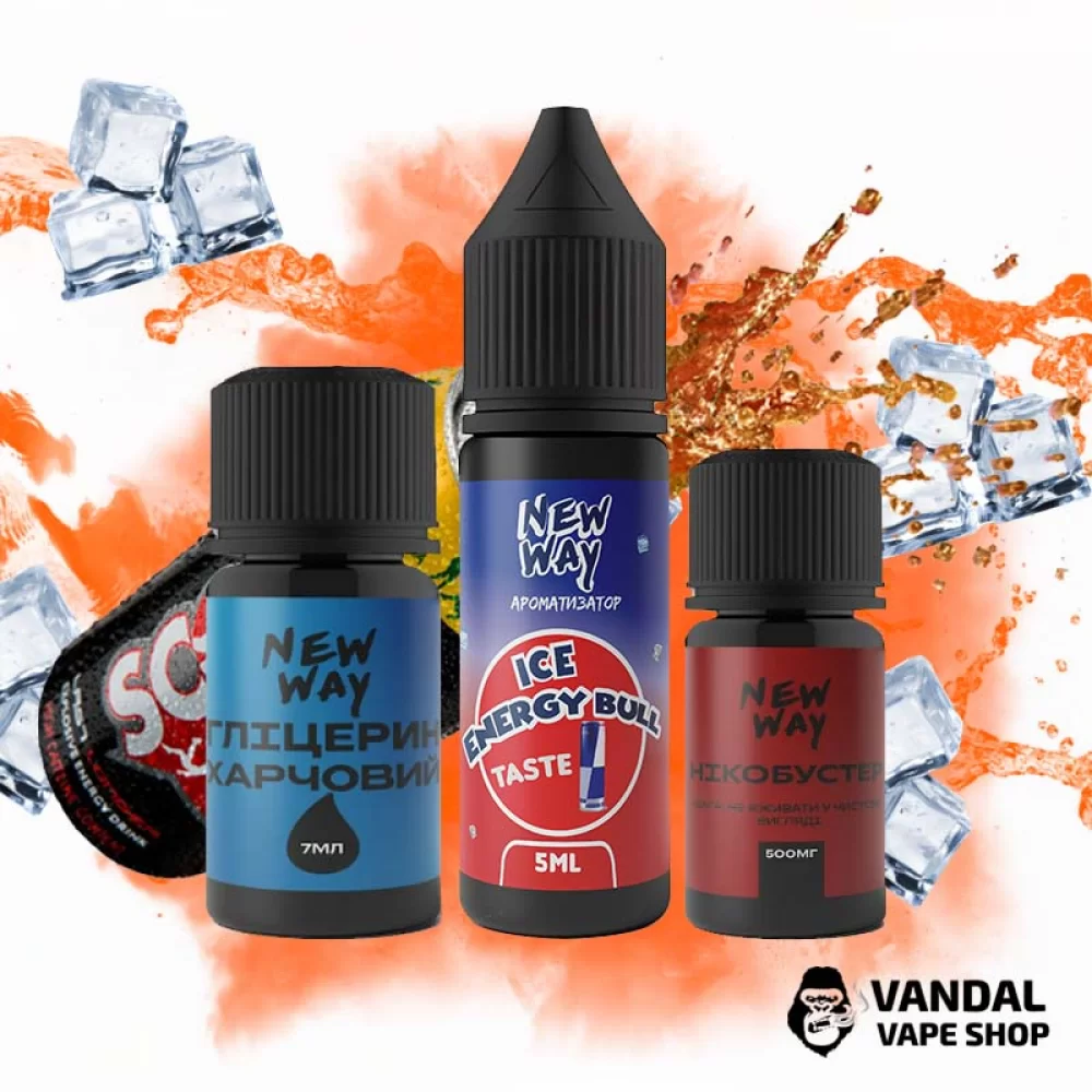 Набор для самозамеса New Way Ice 15 мл 65 мг со вкусом энергетика с холодком Набор для самозамеса New Way Ice 15 мл 65 мг со вкусом энергетика с холодком