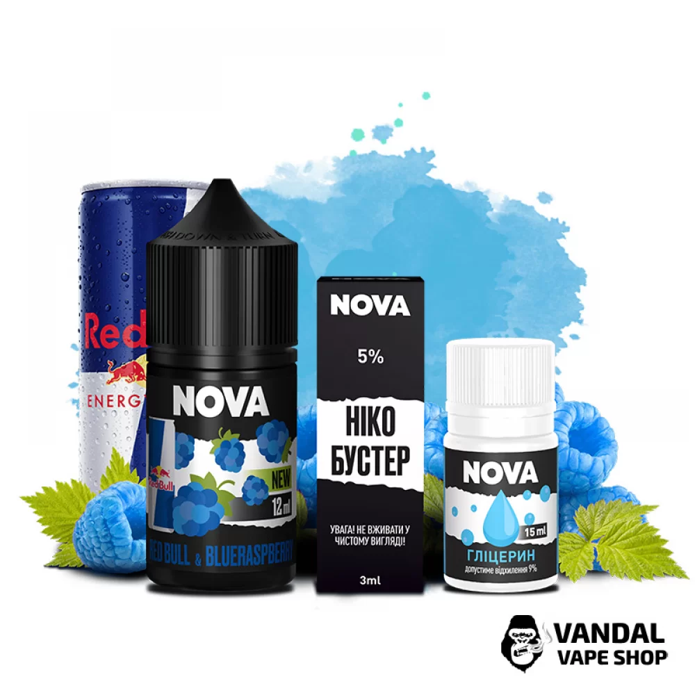 Набор для самозамеса Nova 30 мл 65 мг со вкусом энергетика и голубой малины