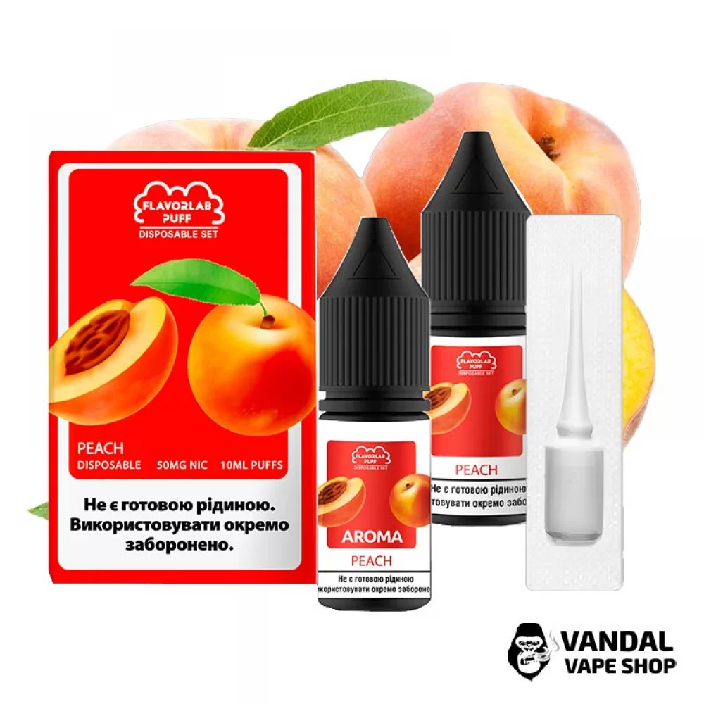 Набор для самозамеса Flavorlab Disposable Puff со вкусом персика 10 мл 50 мг