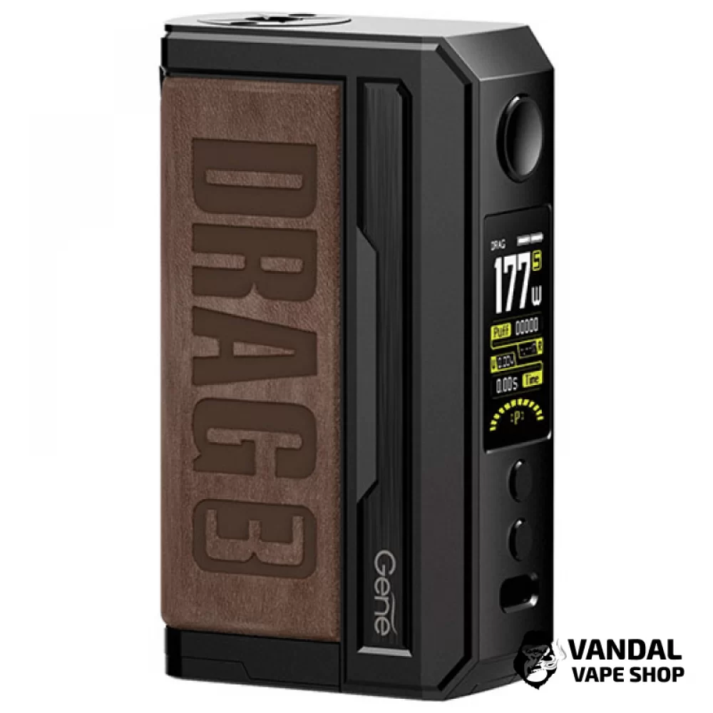 Бокс мод VooPoo Drag 3 177W в коричновому кольорі