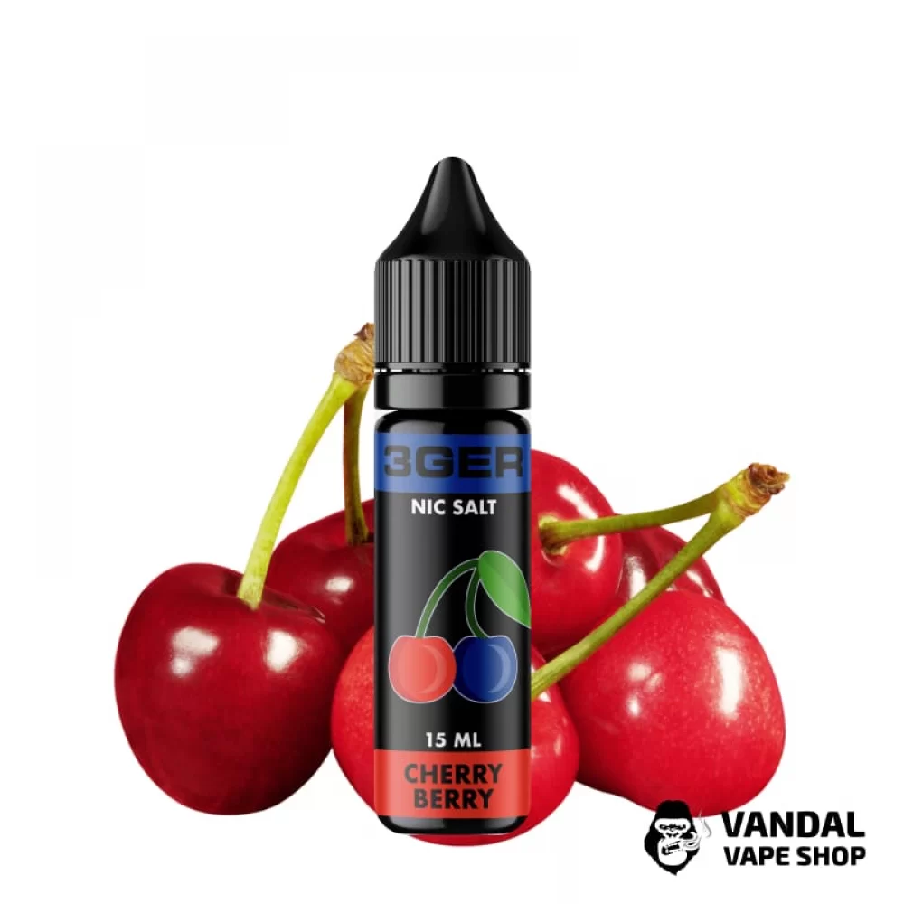 ЖИДКОСТЬ 3Ger Salt - Cherry Berry 15 мл 25 мг НА СОЛЕВОМ НИКОТИНЕ СО ВКУСОМ черешня с ягодами