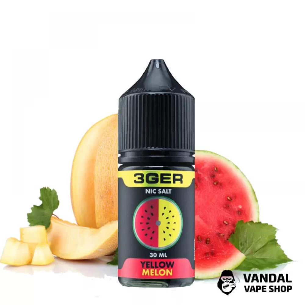 ЖИДКОСТЬ 3Ger Salt - Yellow Melon 30 мл 50 мг НА СОЛЕВОМ НИКОТИНЕ СО ВКУСОМ дыни с арбузом ЖИДКОСТЬ 3Ger Salt - Yellow Melon 30 мл 50 мг НА СОЛЕВОМ НИКОТИНЕ СО ВКУСОМ дыни с арбузом