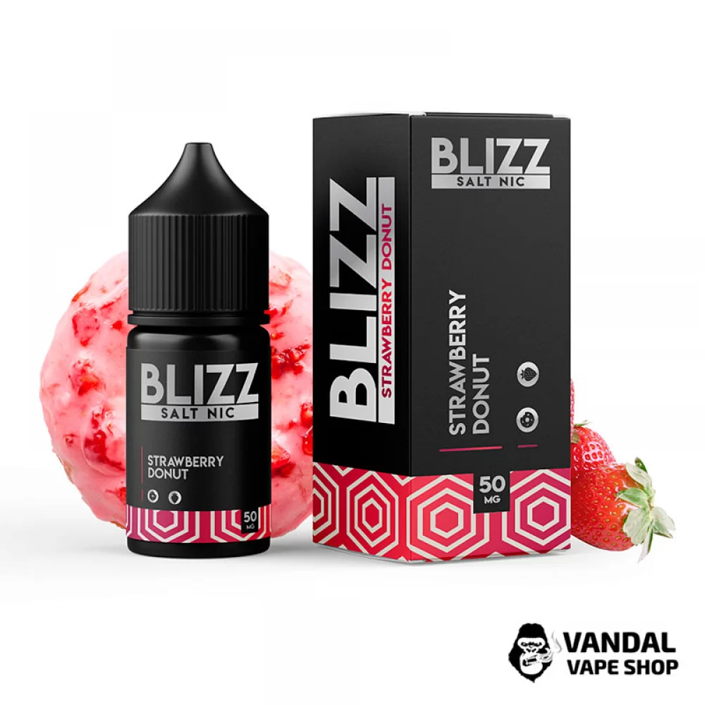 ЖИДКОСТЬ Blizz Salt 30 мл НА СОЛЕВОМ НИКОТИНЕ 30 мг со вкусом клубничного пончика