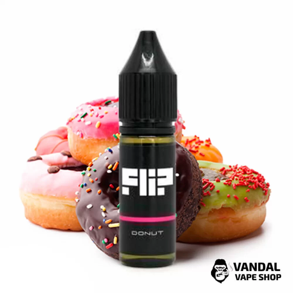 ЖИДКОСТЬ FLIP Salt 15 мл НА СОЛЕВОМ НИКОТИНЕ 25 мг со вкусом пончиков