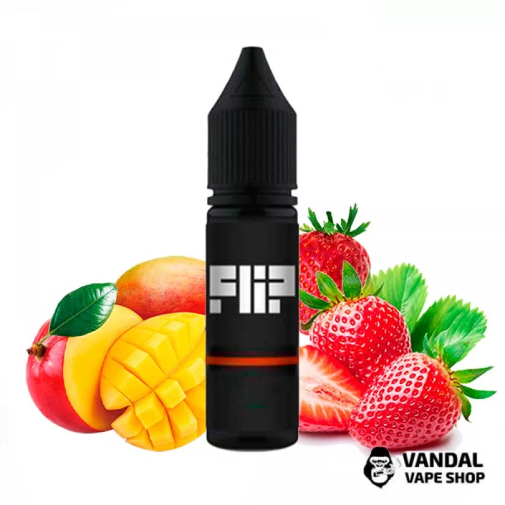 ЖИДКОСТЬ FLIP Salt 15 мл НА СОЛЕВОМ НИКОТИНЕ 50 мг со вкусом клубники и манго ЖИДКОСТЬ FLIP Salt 15 мл НА СОЛЕВОМ НИКОТИНЕ 50 мг со вкусом клубники и манго