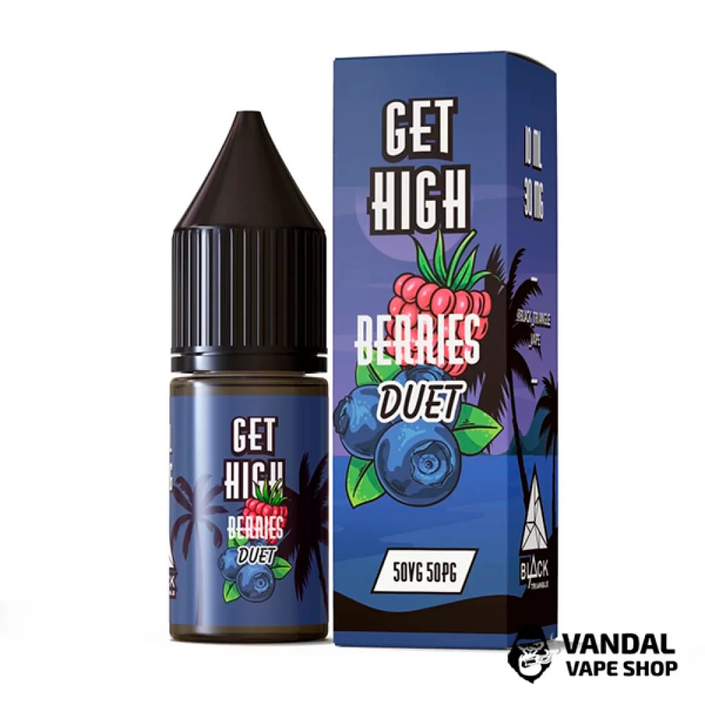 ЖИДКОСТЬ Get High - 10 мл НА СОЛЕВОМ НИКОТИНЕ 50 мг со вкусом черники и малины