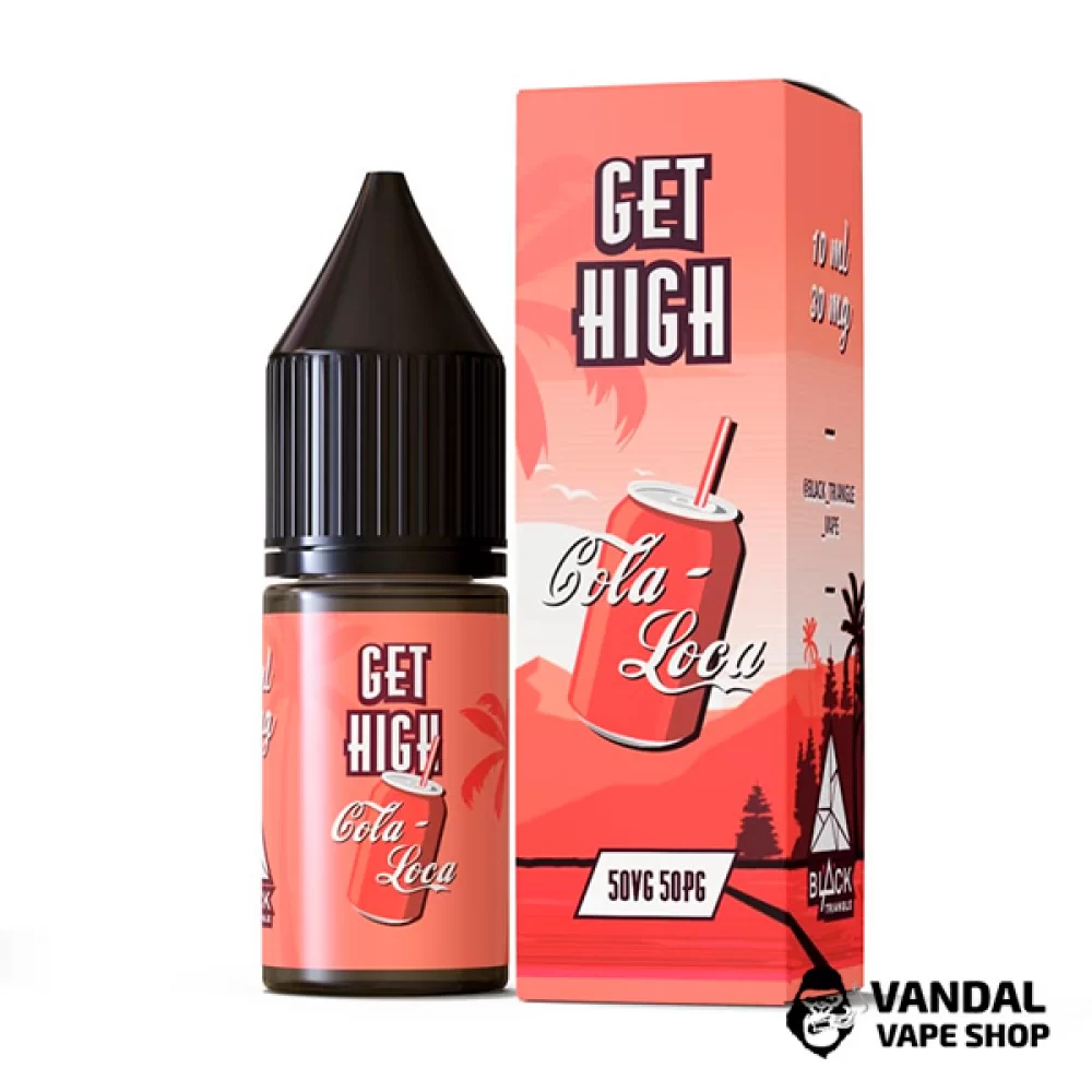 ЖИДКОСТЬ Get High - 10 мл НА СОЛЕВОМ НИКОТИНЕ 30 мг со вкусом кока-колы с холодком ЖИДКОСТЬ Get High - 10 мл НА СОЛЕВОМ НИКОТИНЕ 30 мг со вкусом кока-колы с холодком