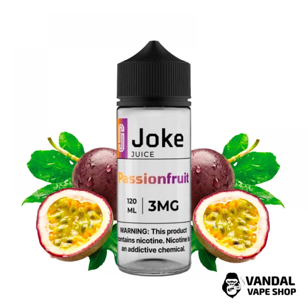 Жидкость Joke 120 мл на органическом никотине 3 мг со вкусом маракуи Жидкость Joke 120 мл на органическом никотине 3 мг со вкусом маракуи