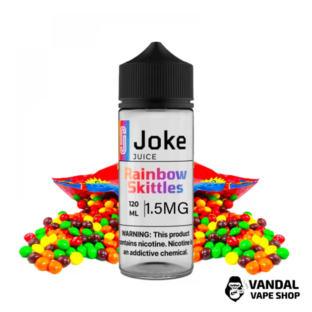 Жидкость Joke 120 мл на органическом никотине 1.5 мг со вкусом конфет Skittles