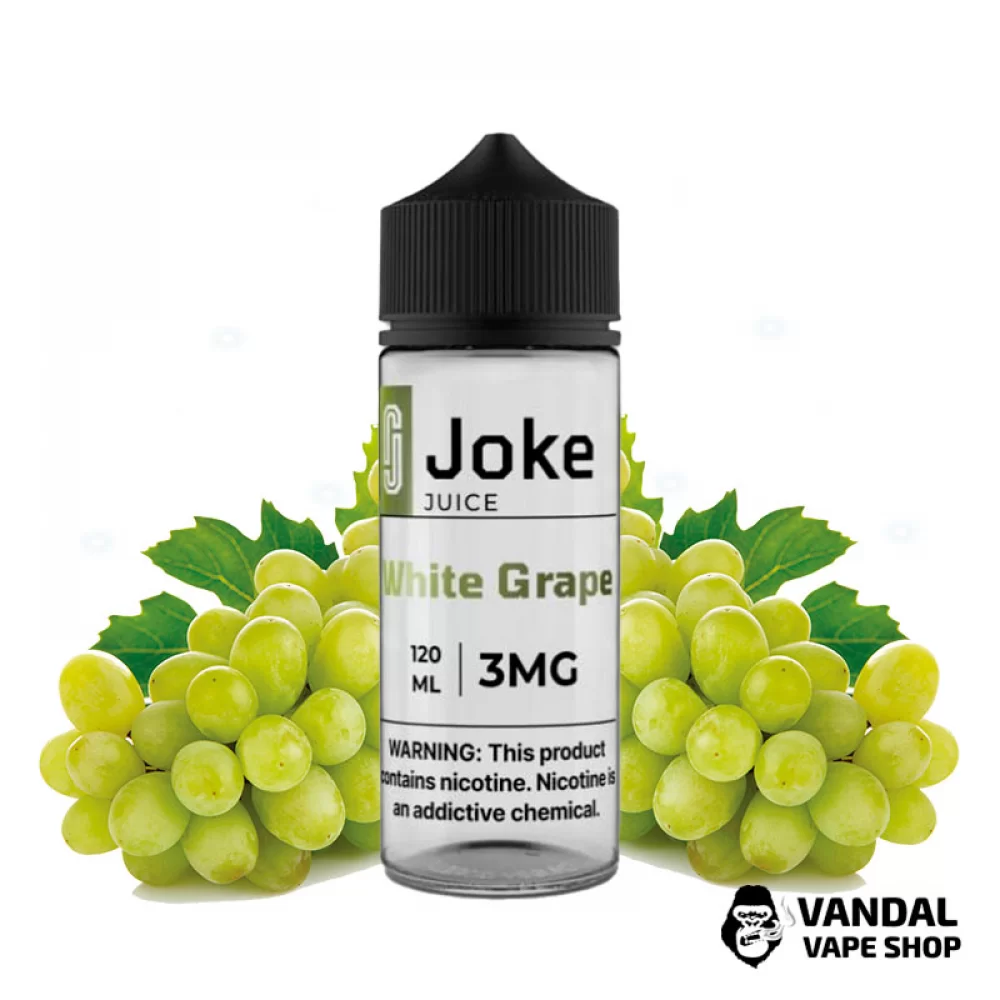 Жидкость Joke 120 мл на органическом никотине 3 мг со вкусом белого винограда Жидкость Joke 120 мл на органическом никотине 3 мг со вкусом белого винограда
