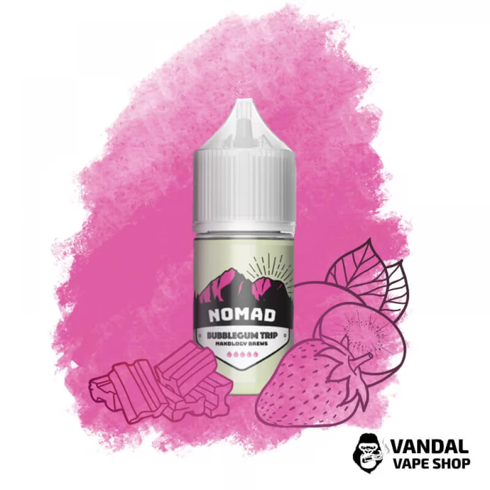 Рідина NOMAD Salt 30 мл 50 мг на сольовому нікотині зі смаком жуйки з полуницею та ківі